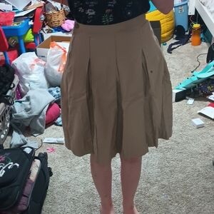 Lands' End A-Line School Uniform Skirt in Tan